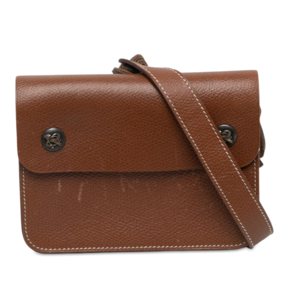 Pre-Loved Hermes Courchevel Pochette Green Waist Bag